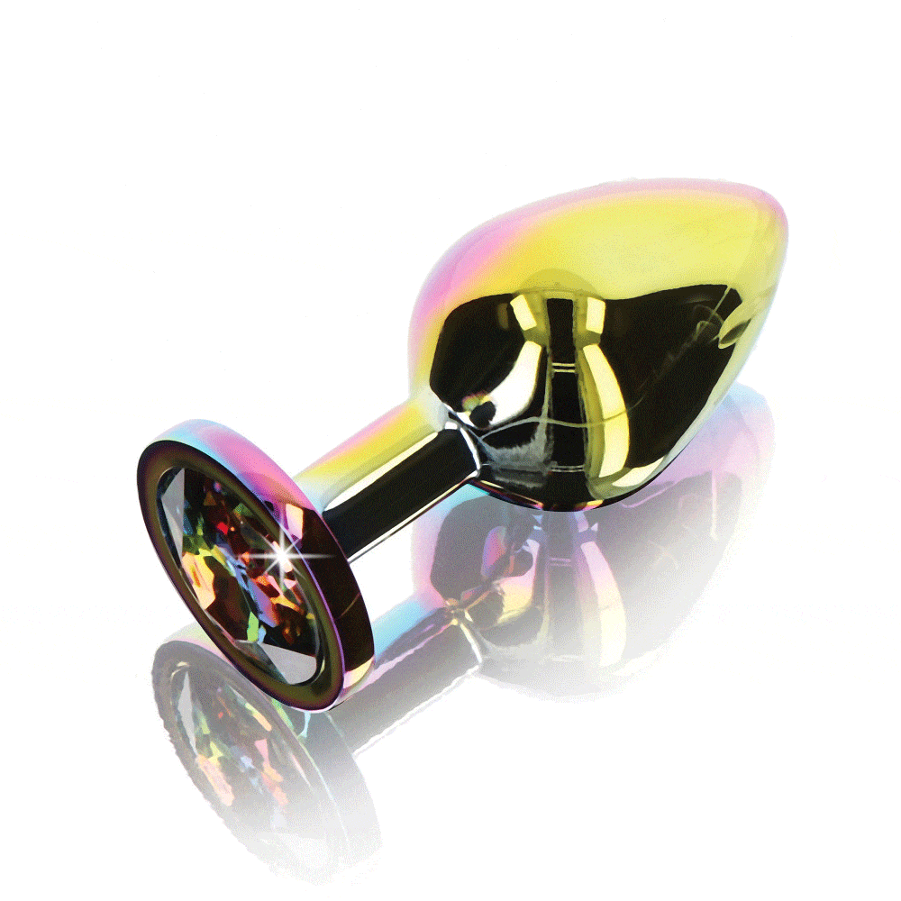 Sh! Women's Store Pride Medium Pride Butt Plug with Rainbow Jewel
