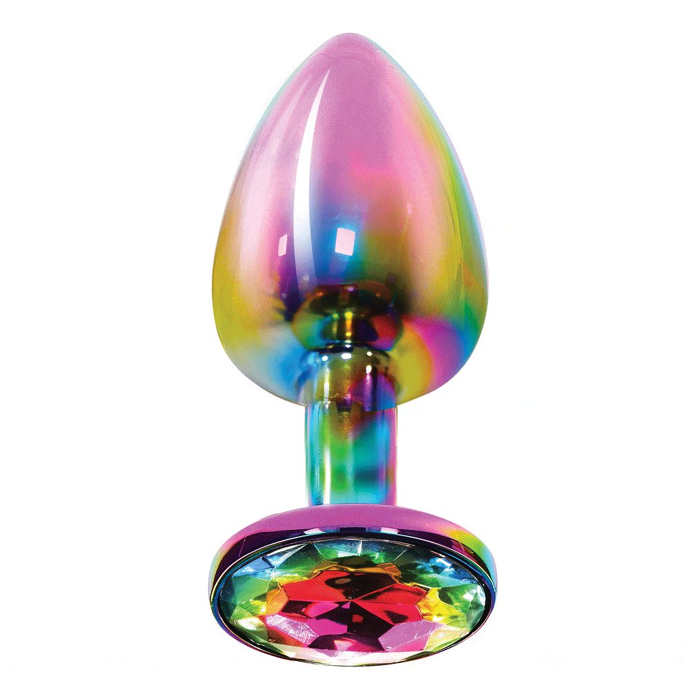 Sh! Women's Store Pride Medium Pride Butt Plug with Rainbow Jewel