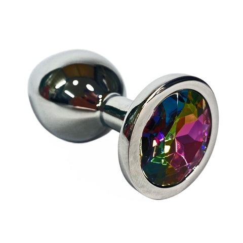 Sh! Women's Store Pride Small Metal Butt Plug with Rainbow Jewel