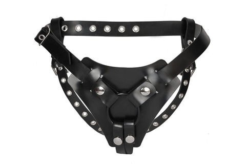 Sh! Women's Store Strap-On Harness Thick Leather Deluxe Strap On Harness