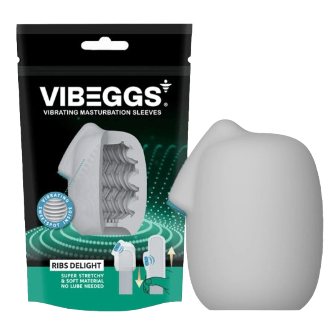 Sh! Women's Store Penis Masturbator Ribs Delight VibeEggs Vibrating Masturbation Sleeve